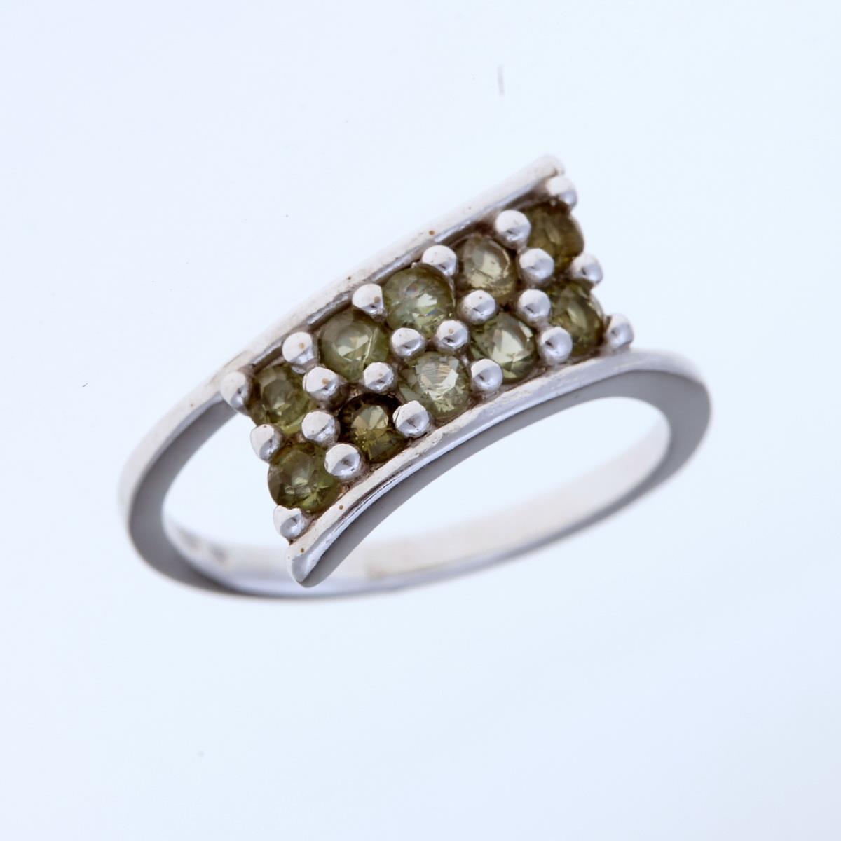 Silver ring with moldavites 3004