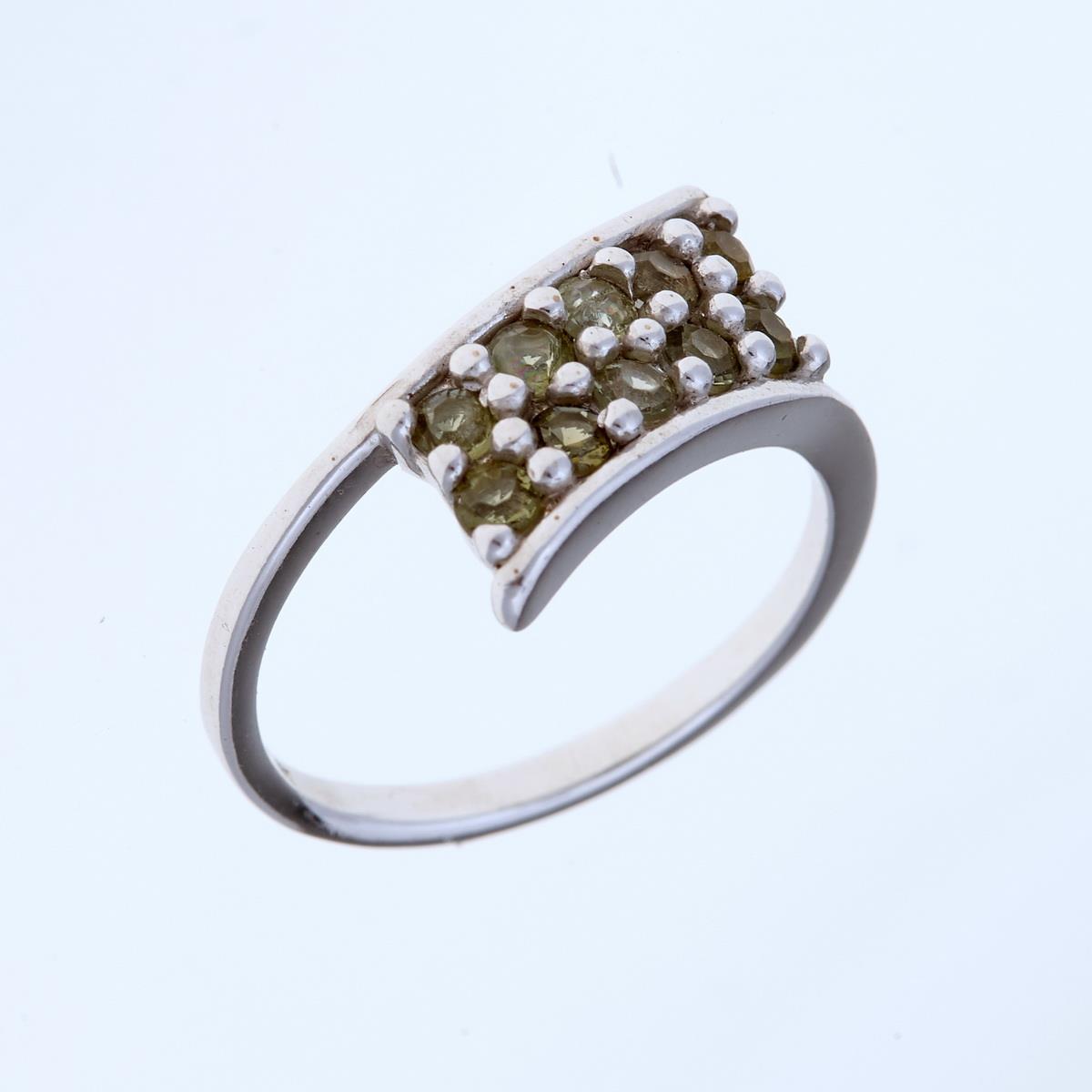 Silver ring with moldavites 3004