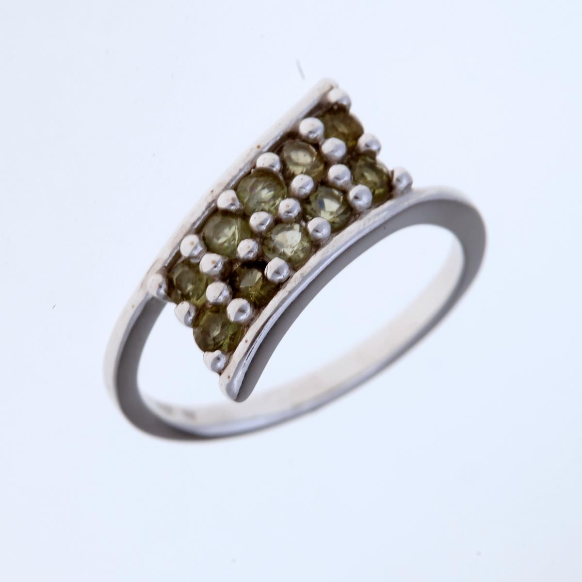 Silver ring with moldavites 3004