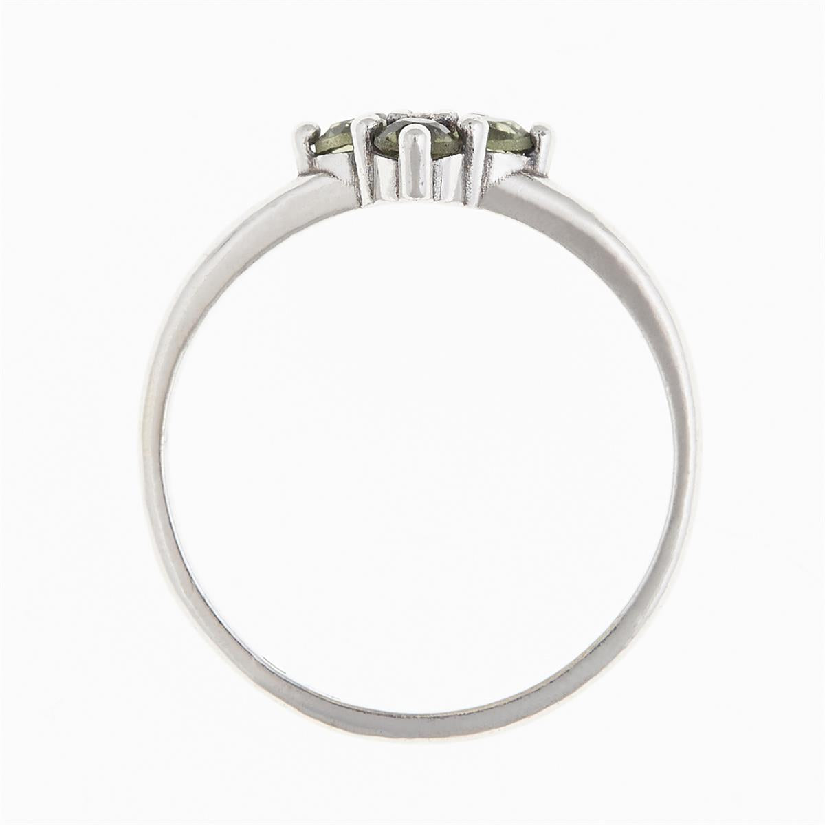 Silver ring with moldavites 3006
