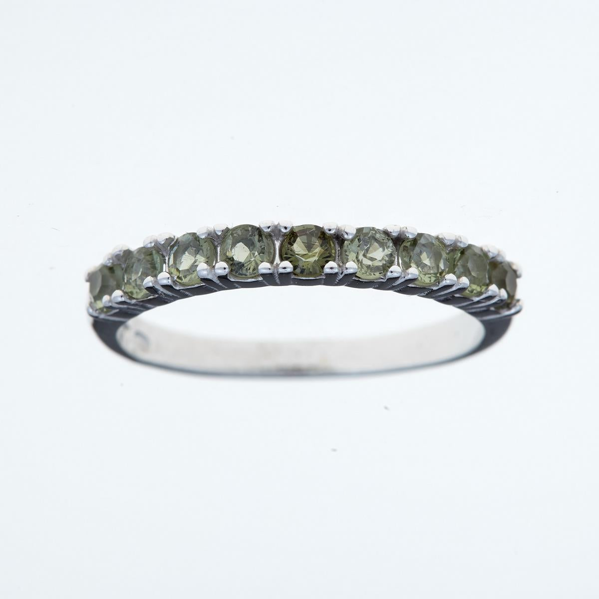 Silver ring with moldavites 3009