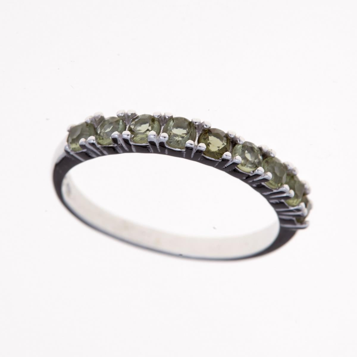 Silver ring with moldavites 3009