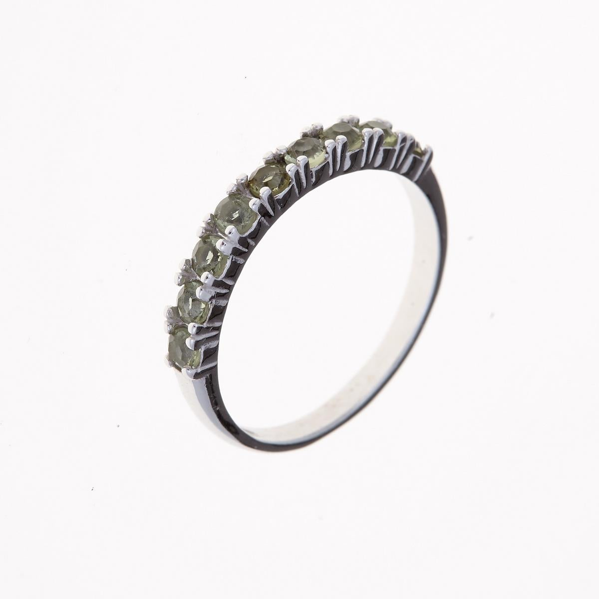 Silver ring with moldavites 3009