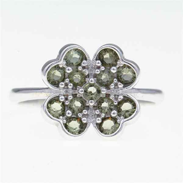 Anello in argento con Moldaviti 3011
