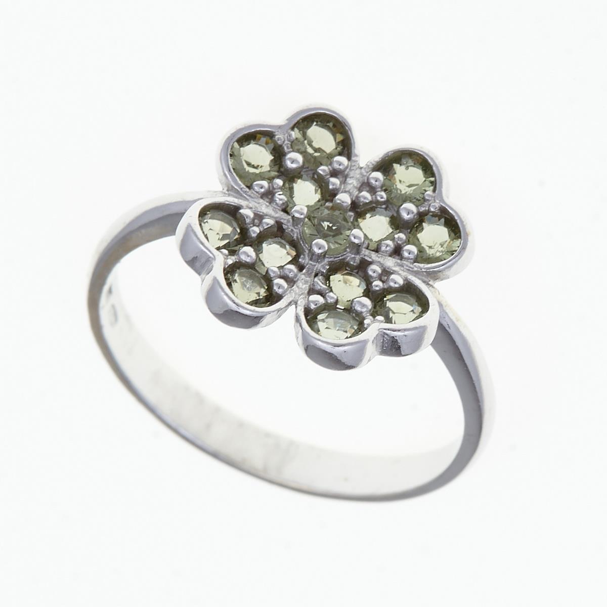 Silver ring with moldavites 3011