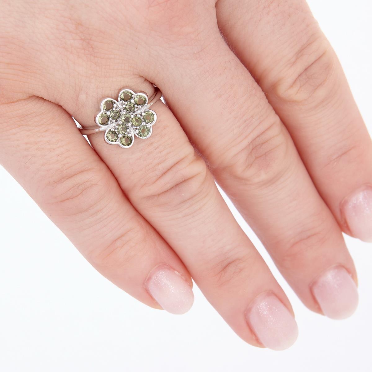 Silver ring with moldavites 3011