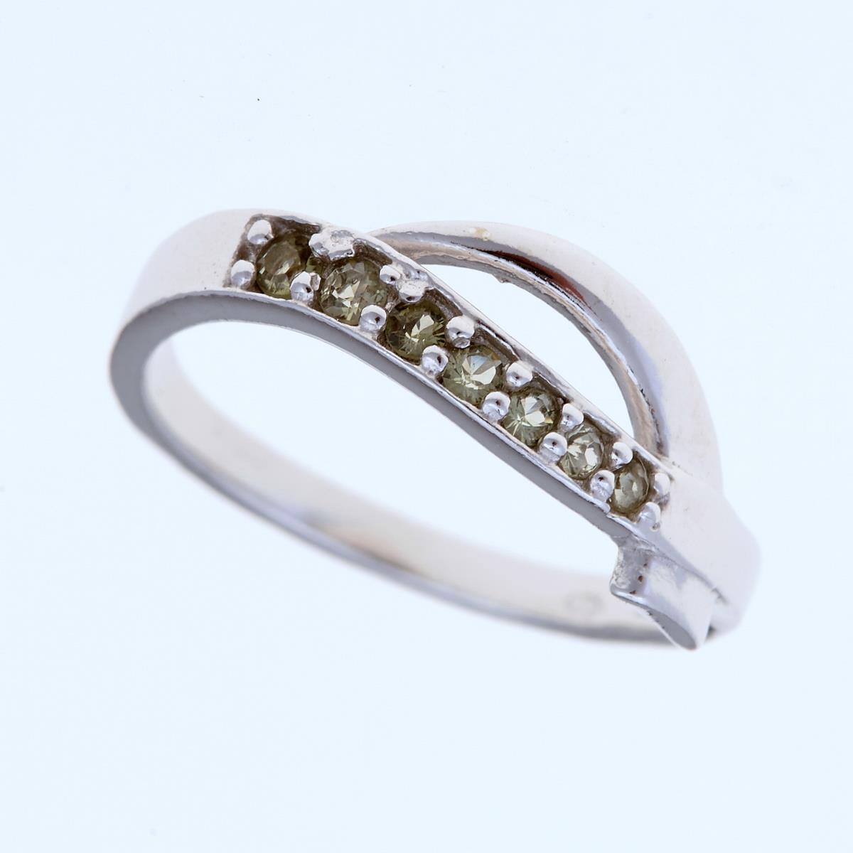 Silver ring with moldavites 3013