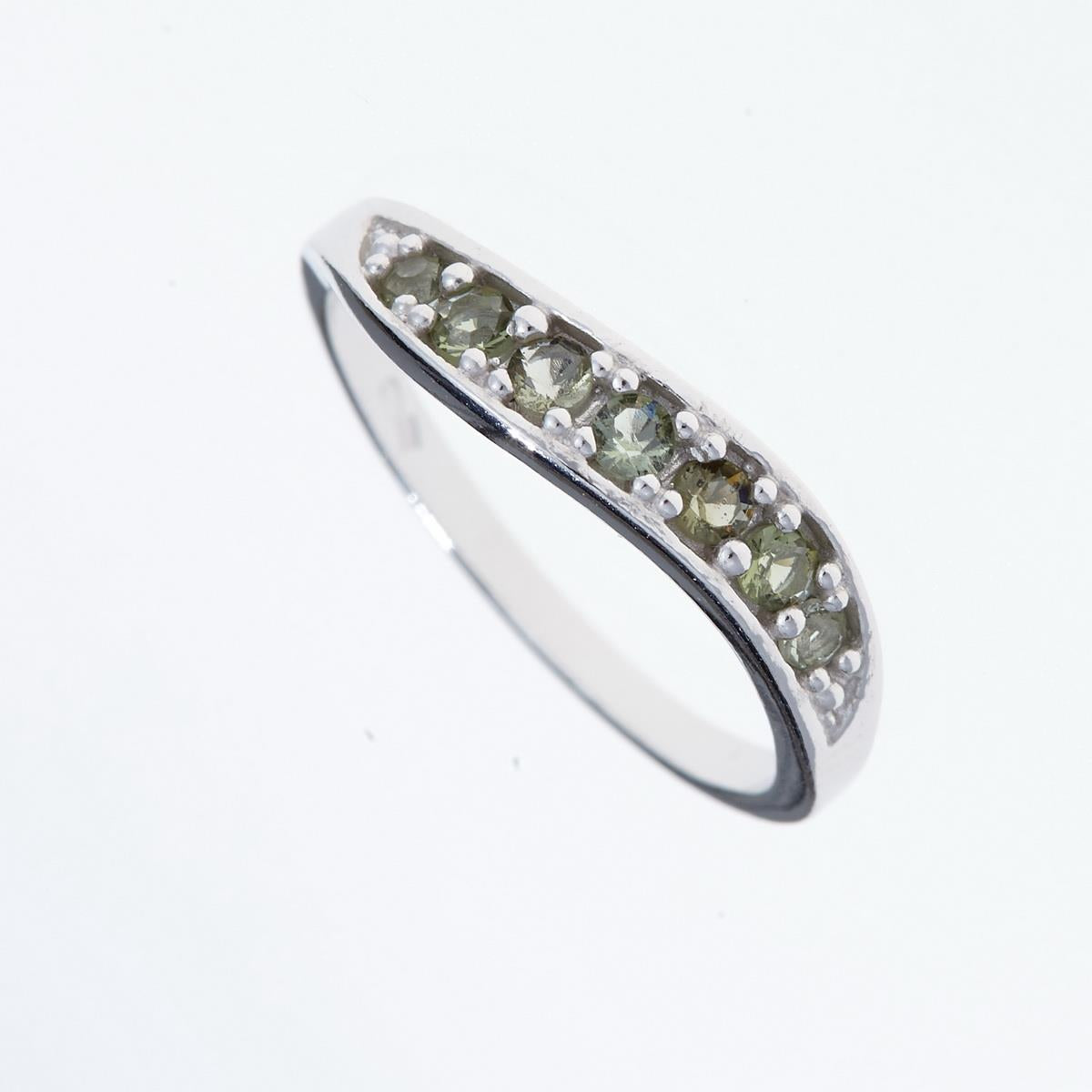 Silver ring with moldavites 3015