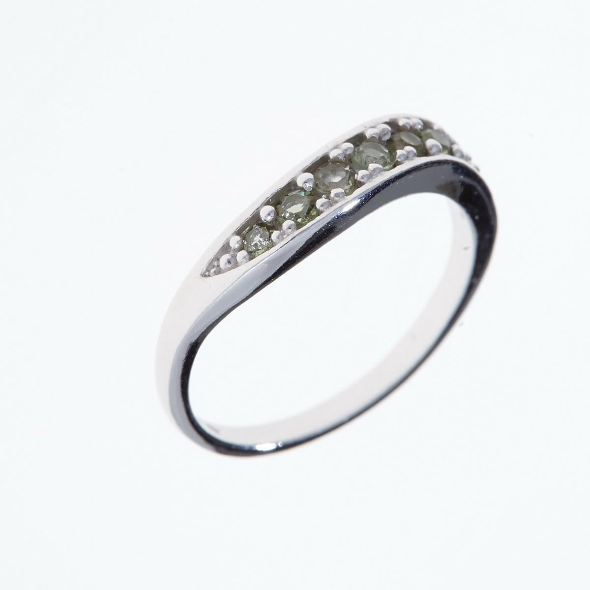 Silver ring with moldavites 3015