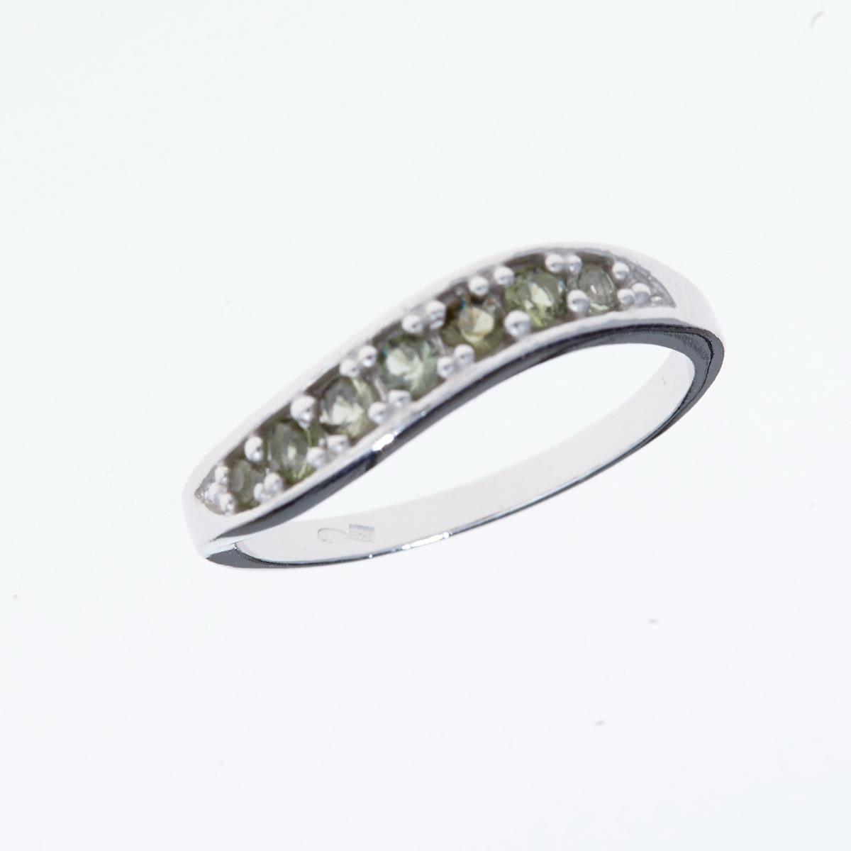 Silver ring with moldavites 3015