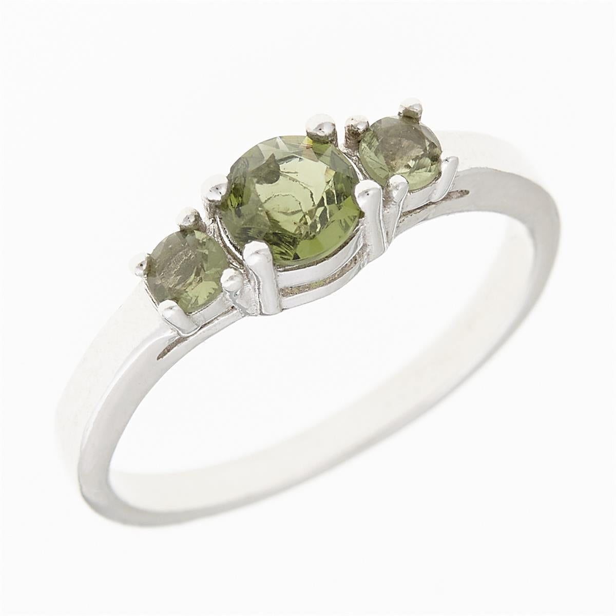 Silver ring with moldavites 3018