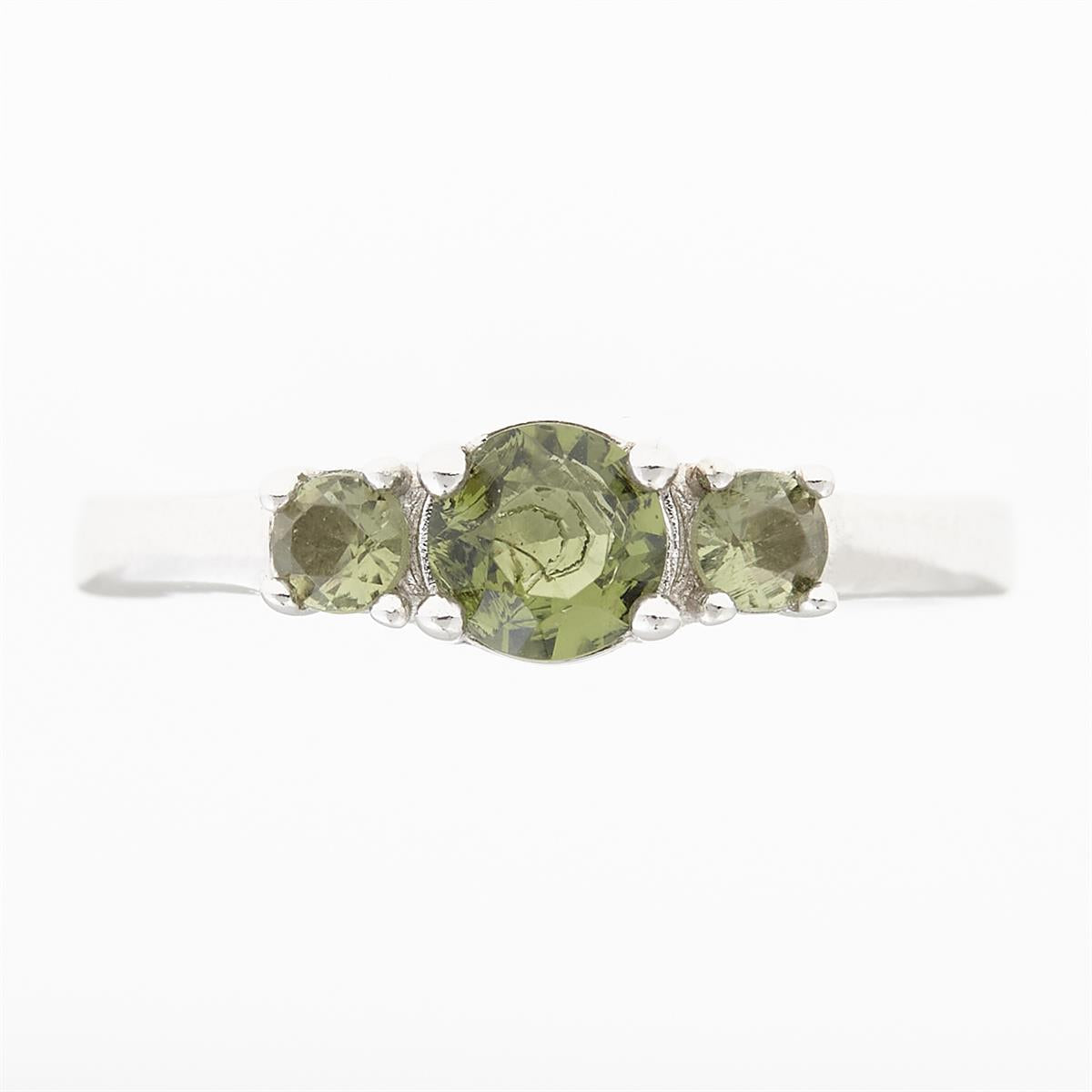 Silver ring with moldavites 3018