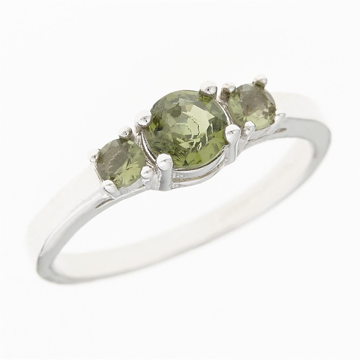 Silver ring with moldavites 3018