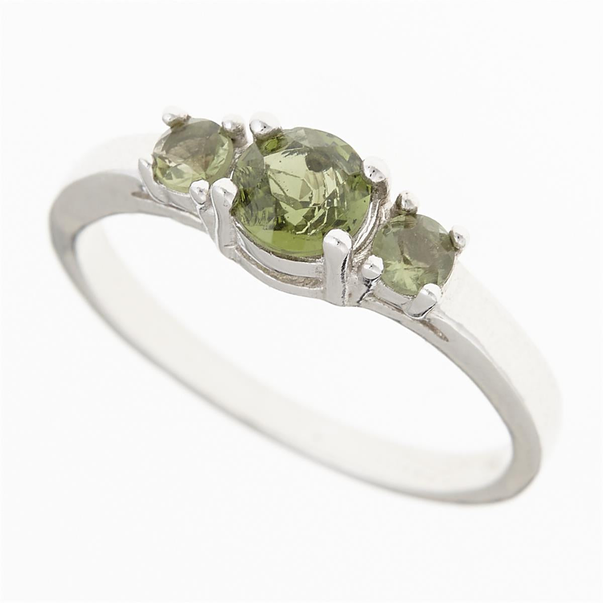 Silver ring with moldavites 3018