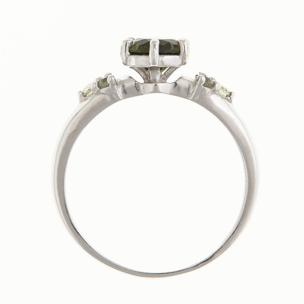Silver ring with moldavites 3032