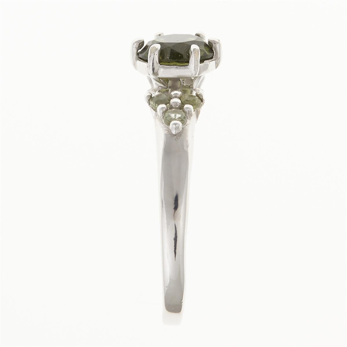 Silver ring with moldavites 3032