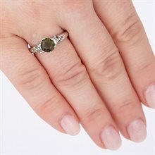 Silver ring with moldavites 3032