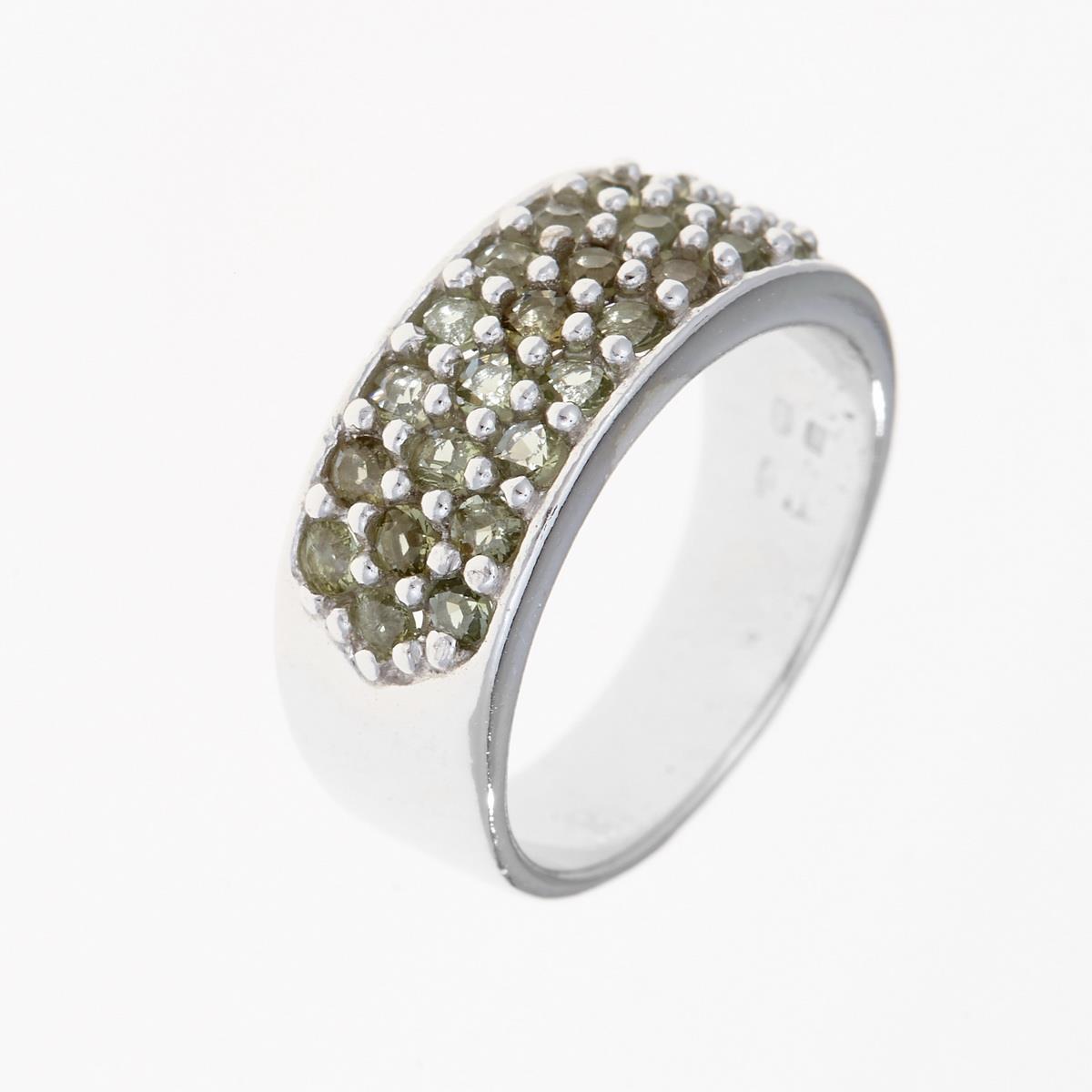 Silver ring with moldavites 3068