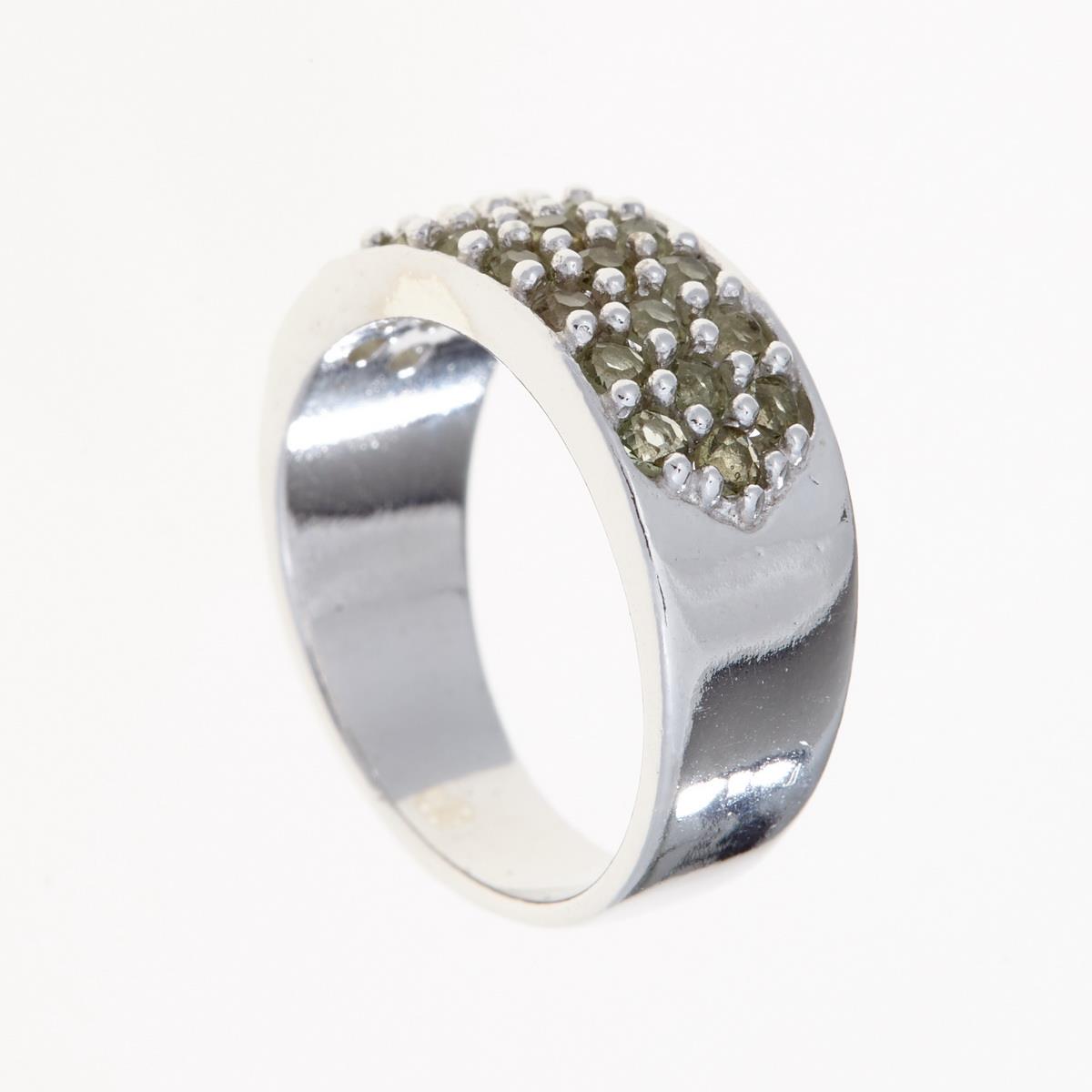 Silver ring with moldavites 3068