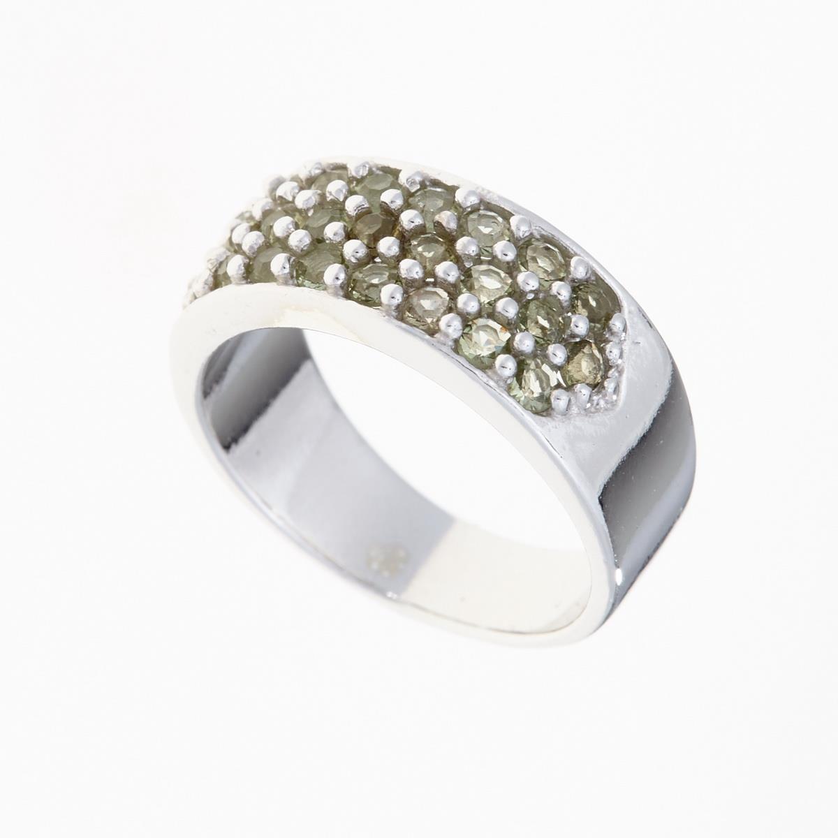 Silver ring with moldavites 3068