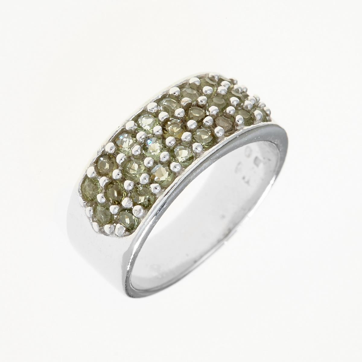 Silver ring with moldavites 3068