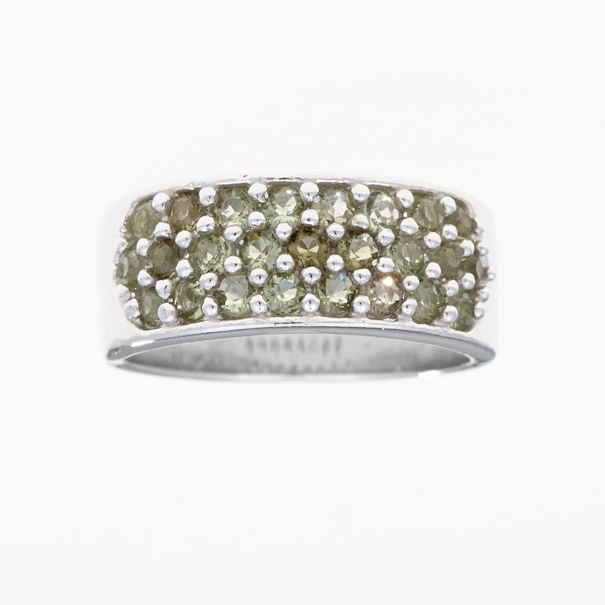 Silver ring with moldavites 3068