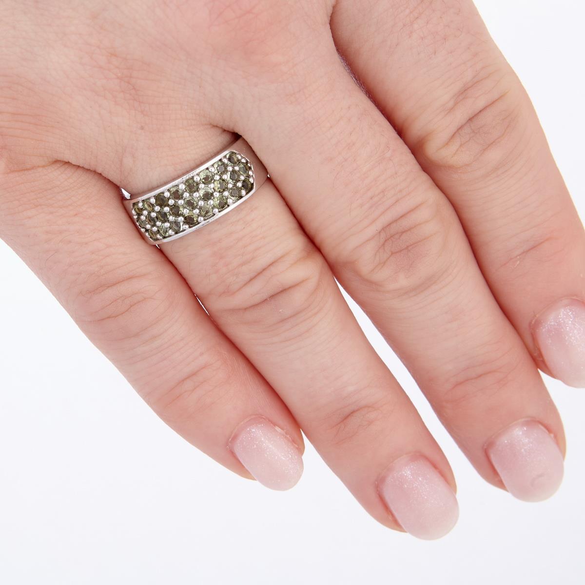 Silver ring with moldavites 3068