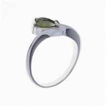 Silver ring with moldavite 3113