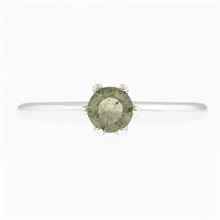 Silver ring with moldavite 3121