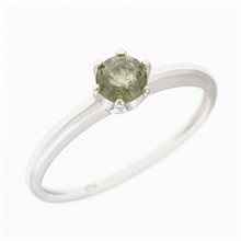 Silver ring with moldavite 3121