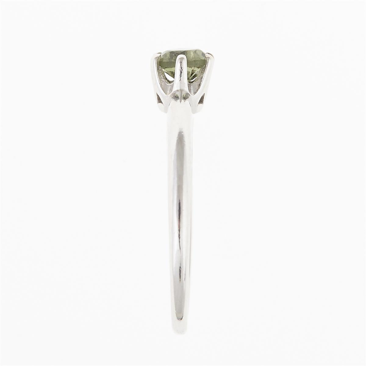 Silver ring with moldavite 3121