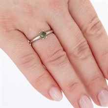 Silver ring with moldavite 3121