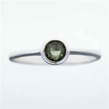 Silver ring with moldavite 3139