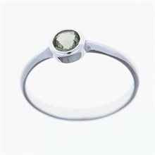 Silver ring with moldavite 3139