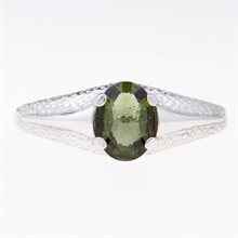 Anello Argento con moldavite 3140