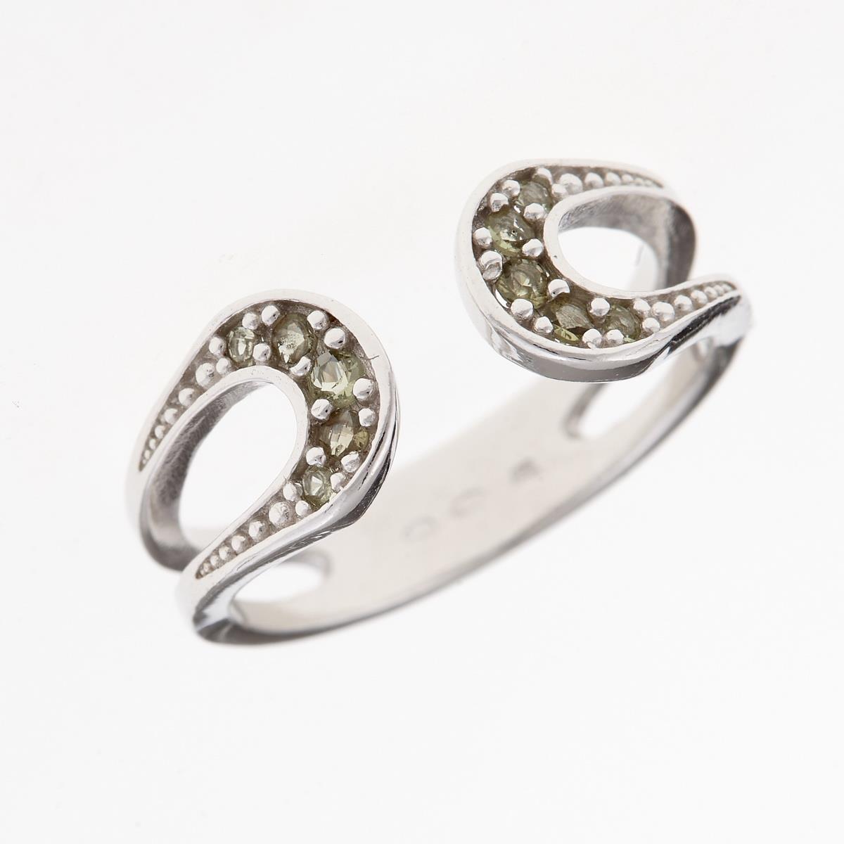 Silver ring with moldavites 3145