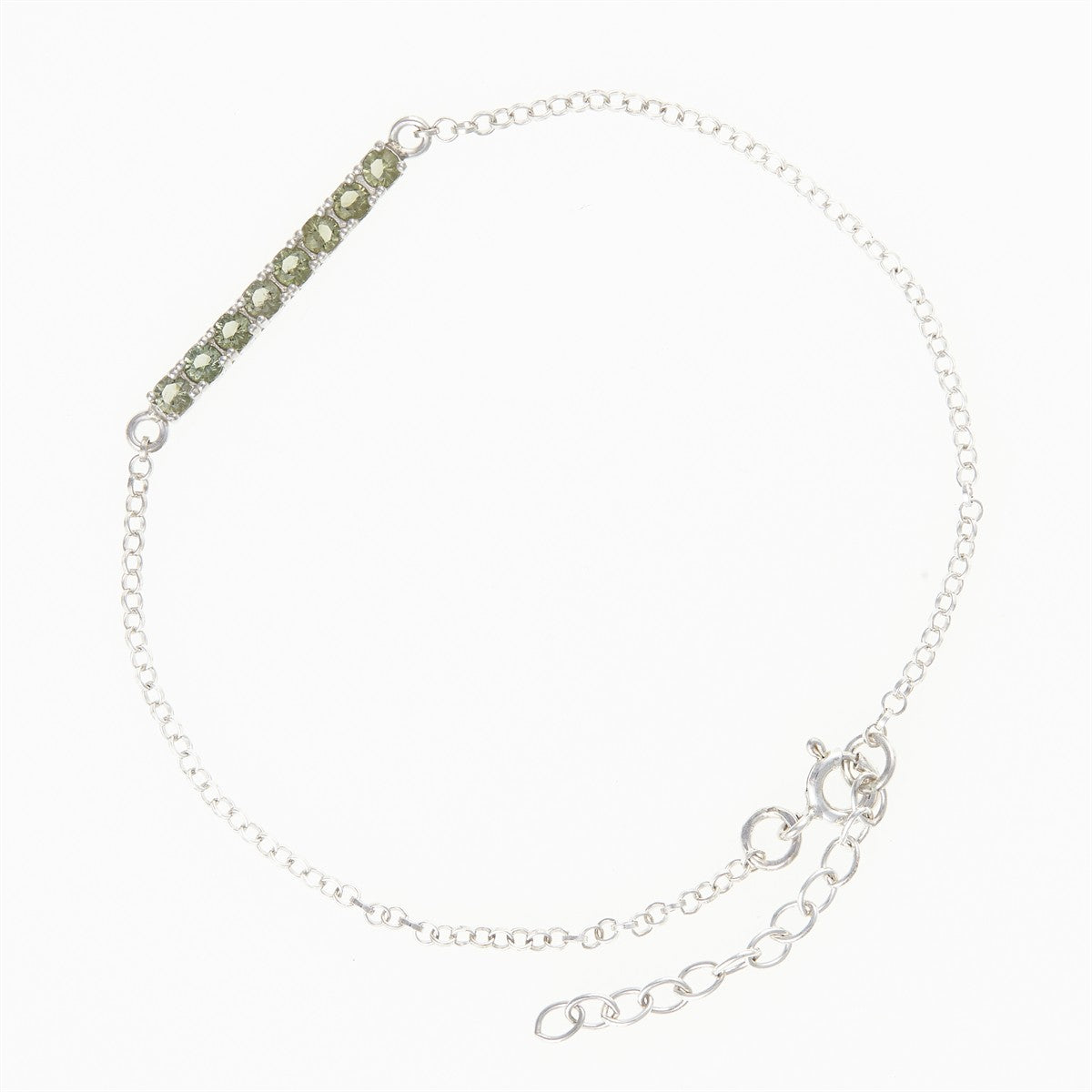 Silver bracelet with moldavites 4009