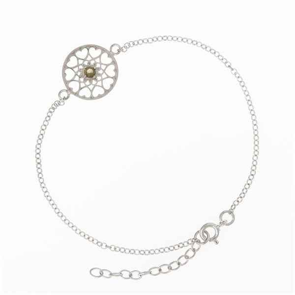 Silver bracelet with moldavites 4182M