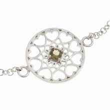 Silver bracelet with moldavites 4182M