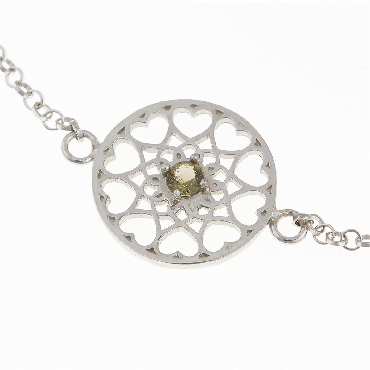 Silver bracelet with moldavites 4182M
