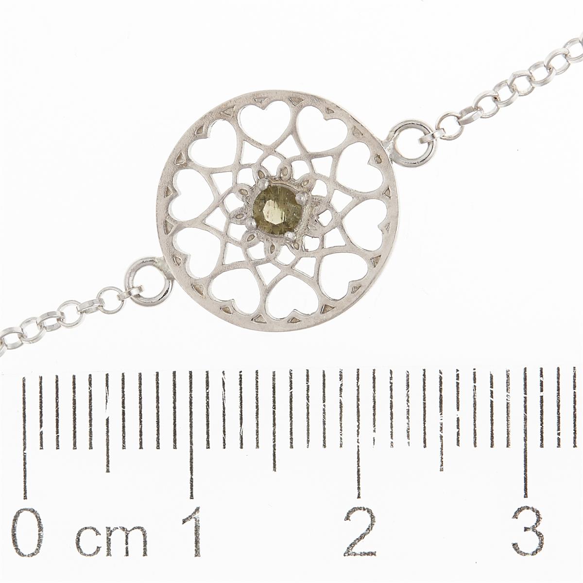 Silver bracelet with moldavites 4182M