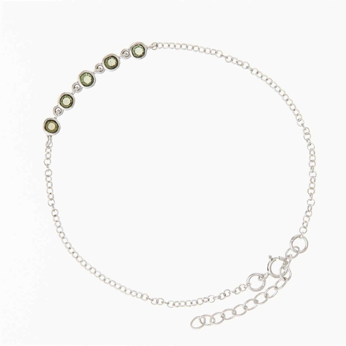 Silver bracelet with moldavites 4596-5