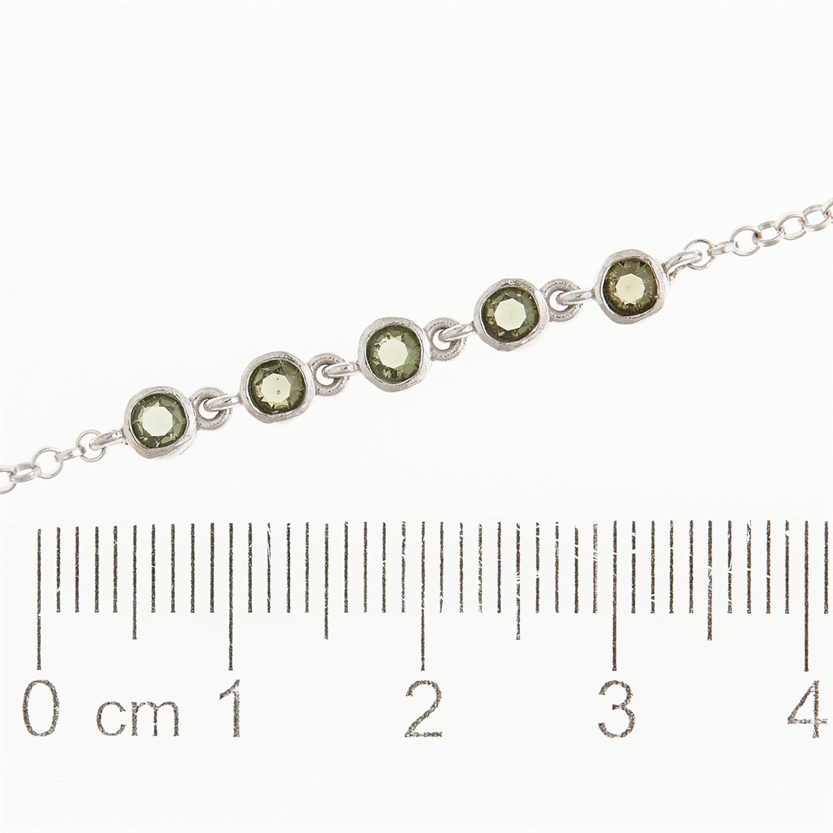 Silver bracelet with moldavites 4596-5