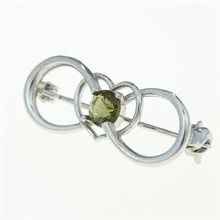 Spilla in argento con codice moldavite – heart 5092