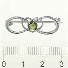 Spilla in argento con codice moldavite – heart 5092
