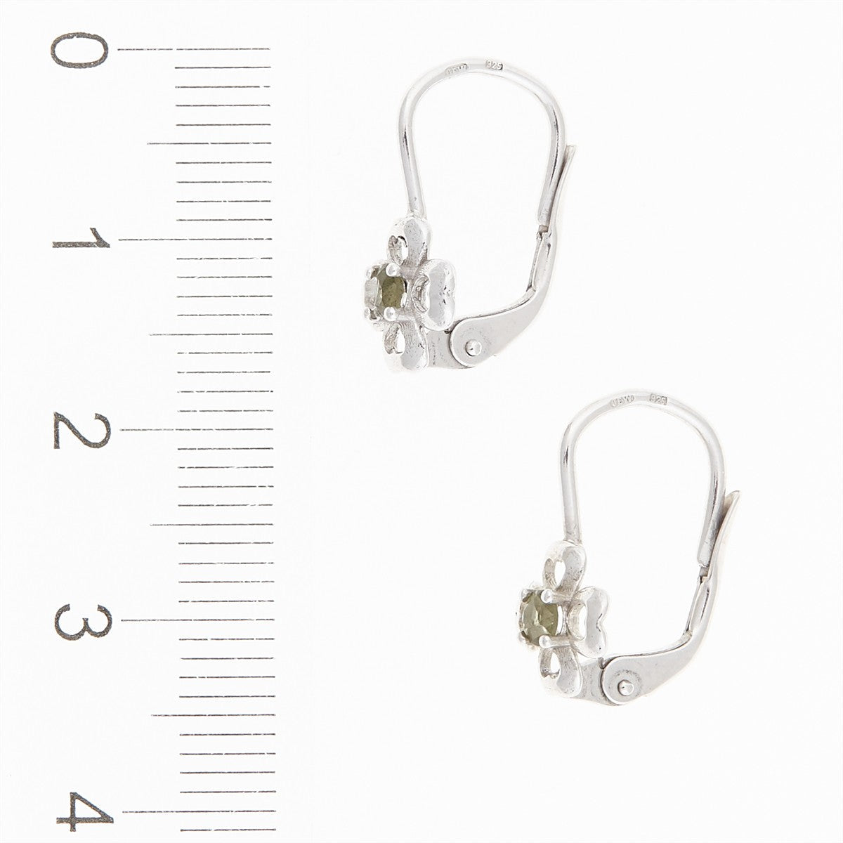 Silver earrings with moldavites 06-4