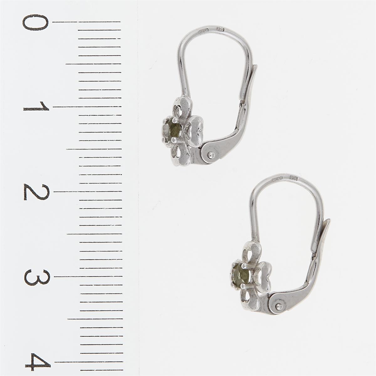 Silver earrings with moldavites 06-4