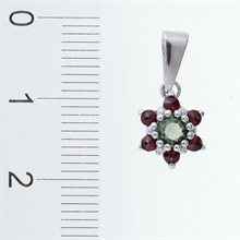 Silver pendant with moldavite and garnets 1007
