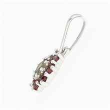 Silver pendant with moldavite and garnets 1071