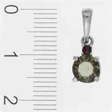 Silver pendant with moldavite and garnets 1085